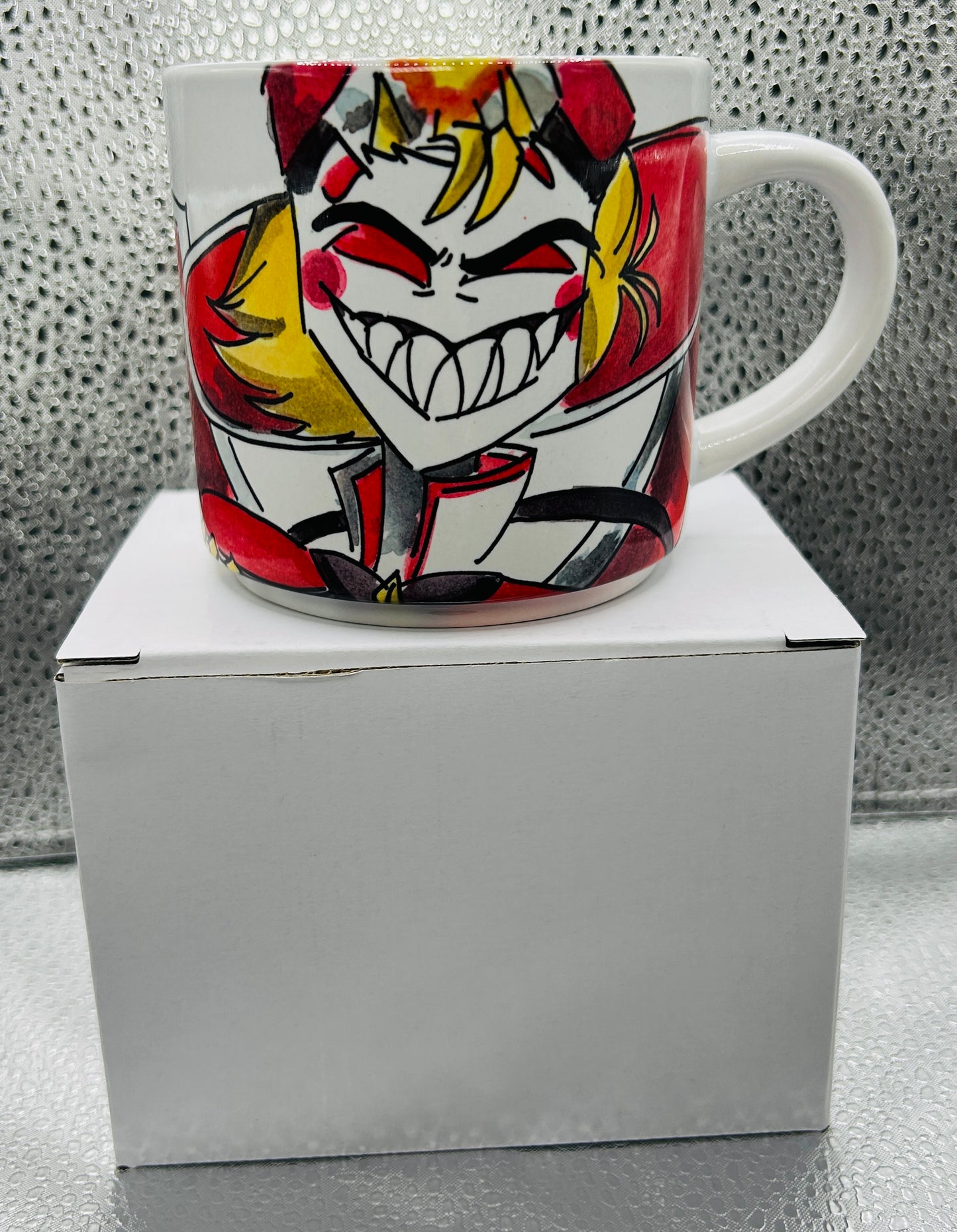 Tazza piccola Lucifero - Hazbin Hotel | Design illustrato a mano | Versione con le paperelle + Demoniaca