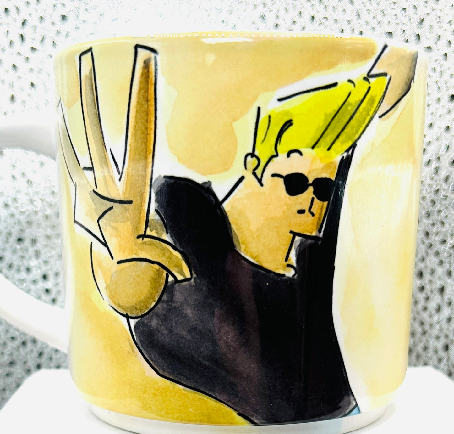 Tazza Johnny Bravo – Dipinta a mano | Cartoon anni ’90
