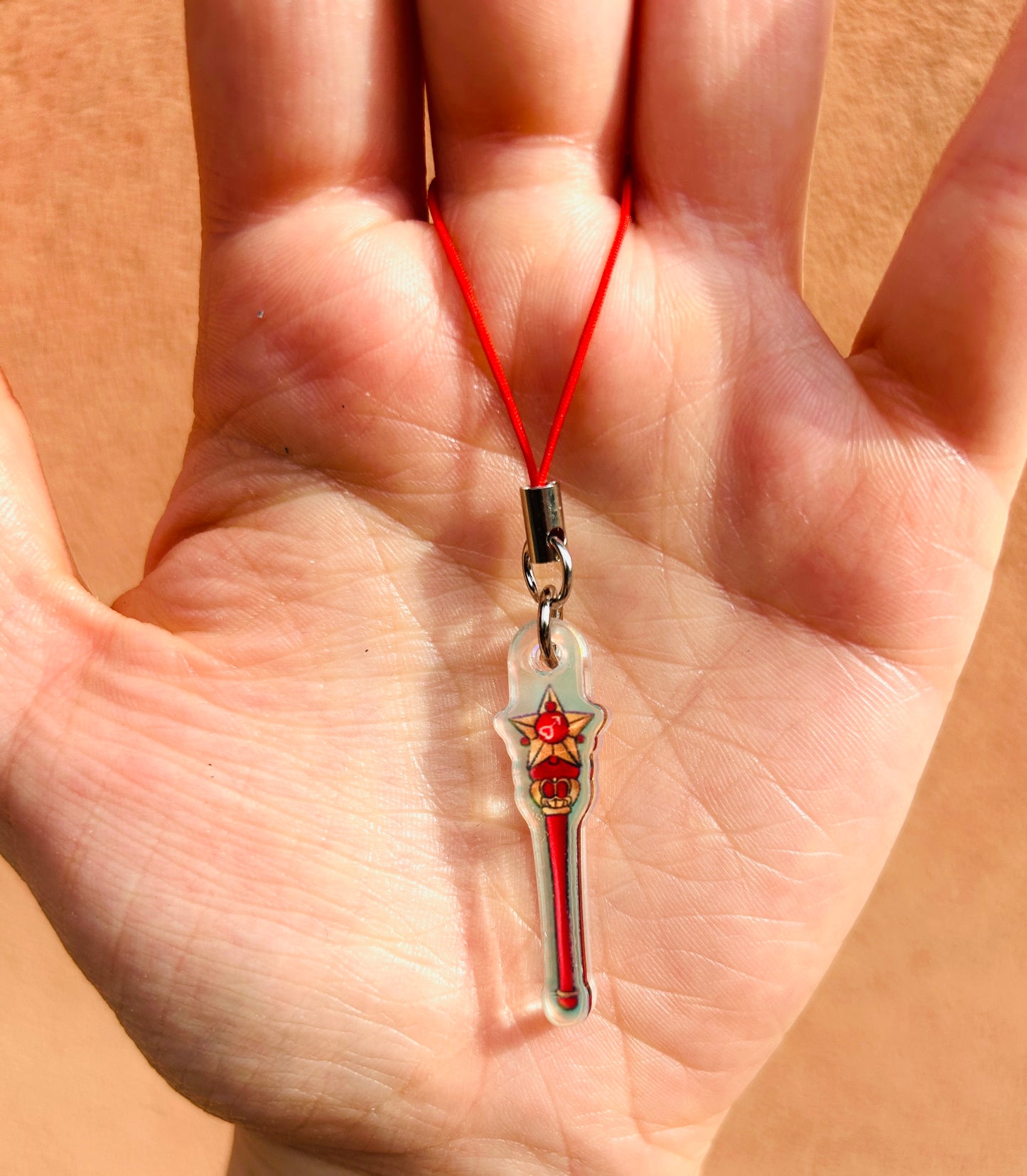 Phone Charm Sailor Mars – Disegnato a Mano su Acrilico 🔥