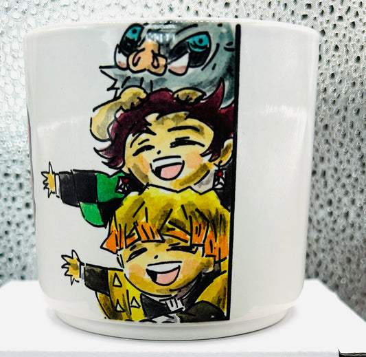 Tazza Demon Slayer: Kimetsu no Yaiba Disegnata a Mano – Tanjiro, Zenitsu, Inosuk