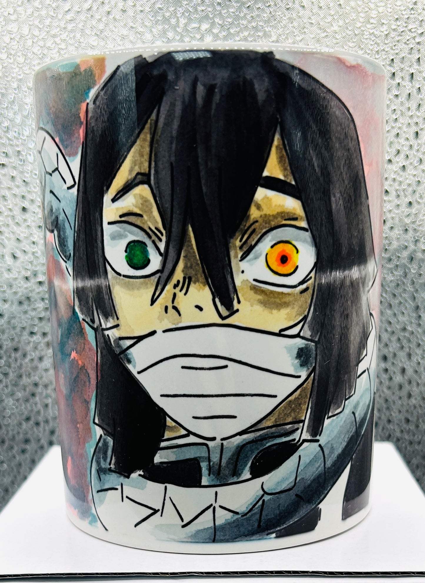Tazza Obanai Iguro Disegnata a Mano – Demon Slayer Anime Mug 🐍