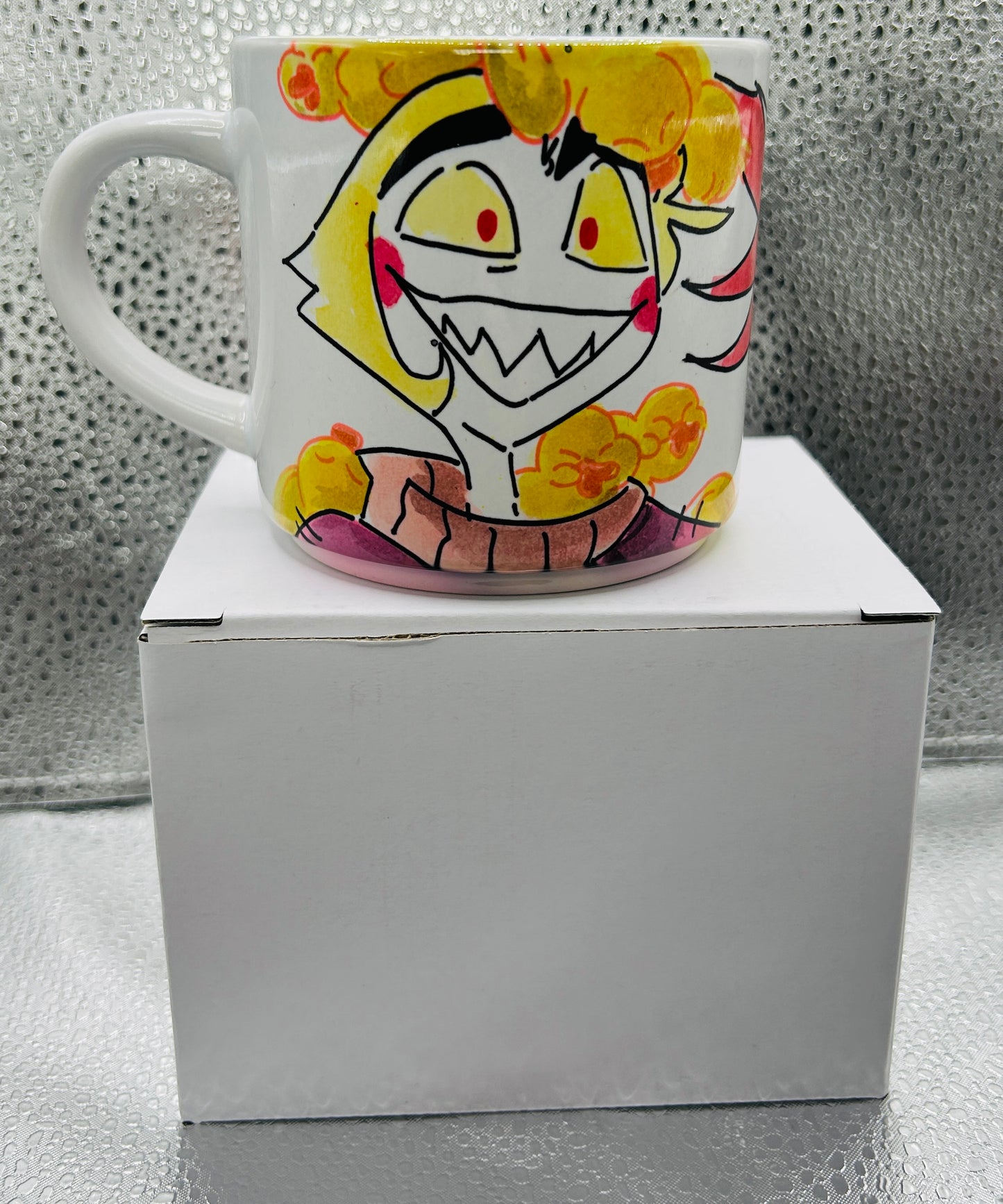 Tazza piccola Lucifero - Hazbin Hotel | Design illustrato a mano | Versione con le paperelle + Demoniaca