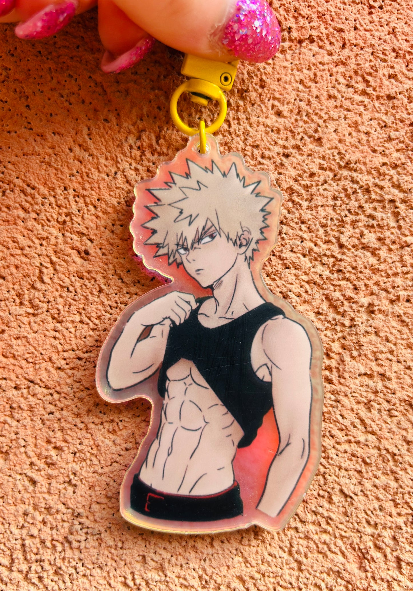 Portachiavi Bakugo – Disegnato a Mano su Acrilico 💥