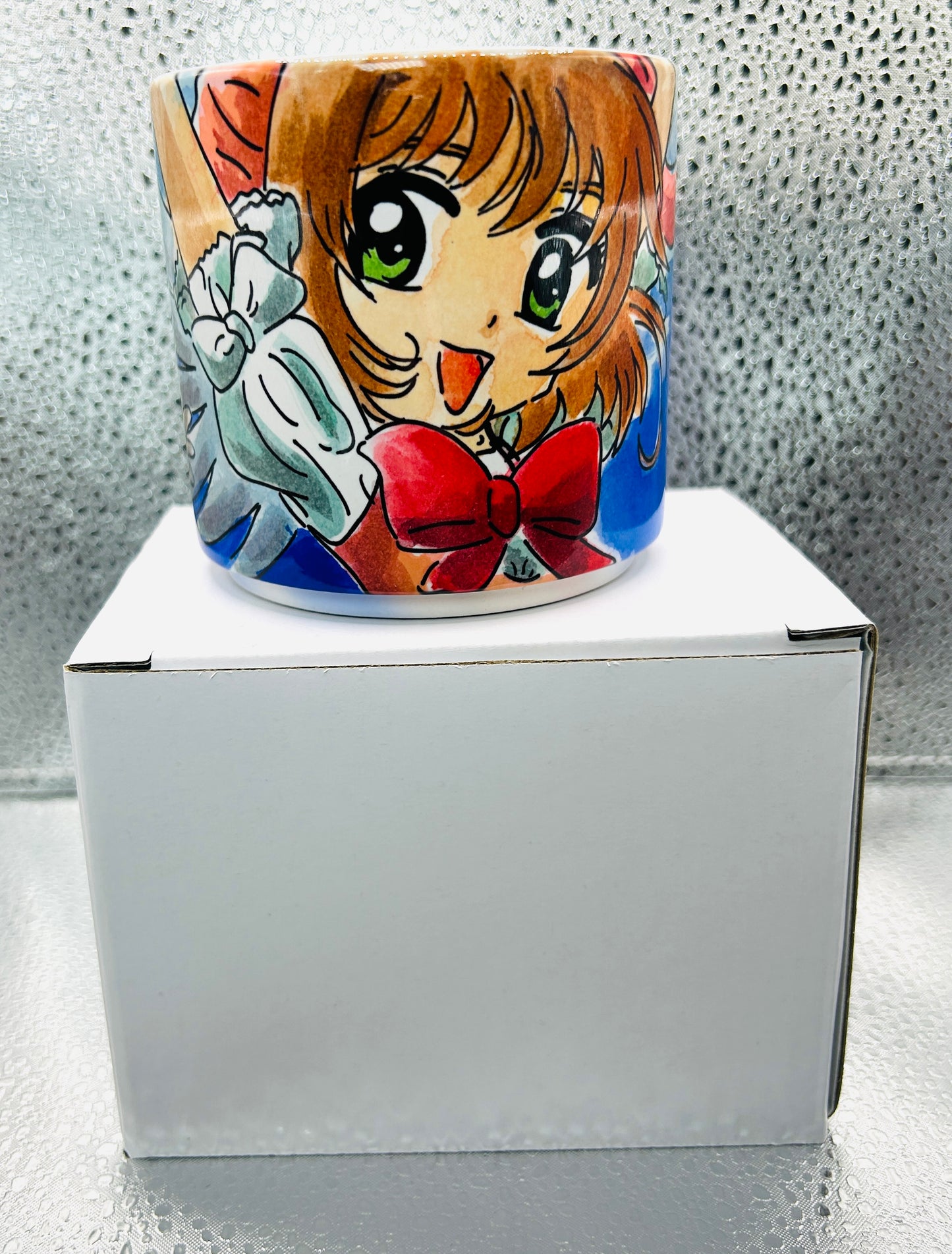 Tazza “Pesca la tua Carta – Sakura Edition” dipinta a mano