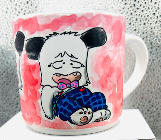 Tazza Hello Spank Disegnata a Mano – Tazza Anime Vintage 🐶