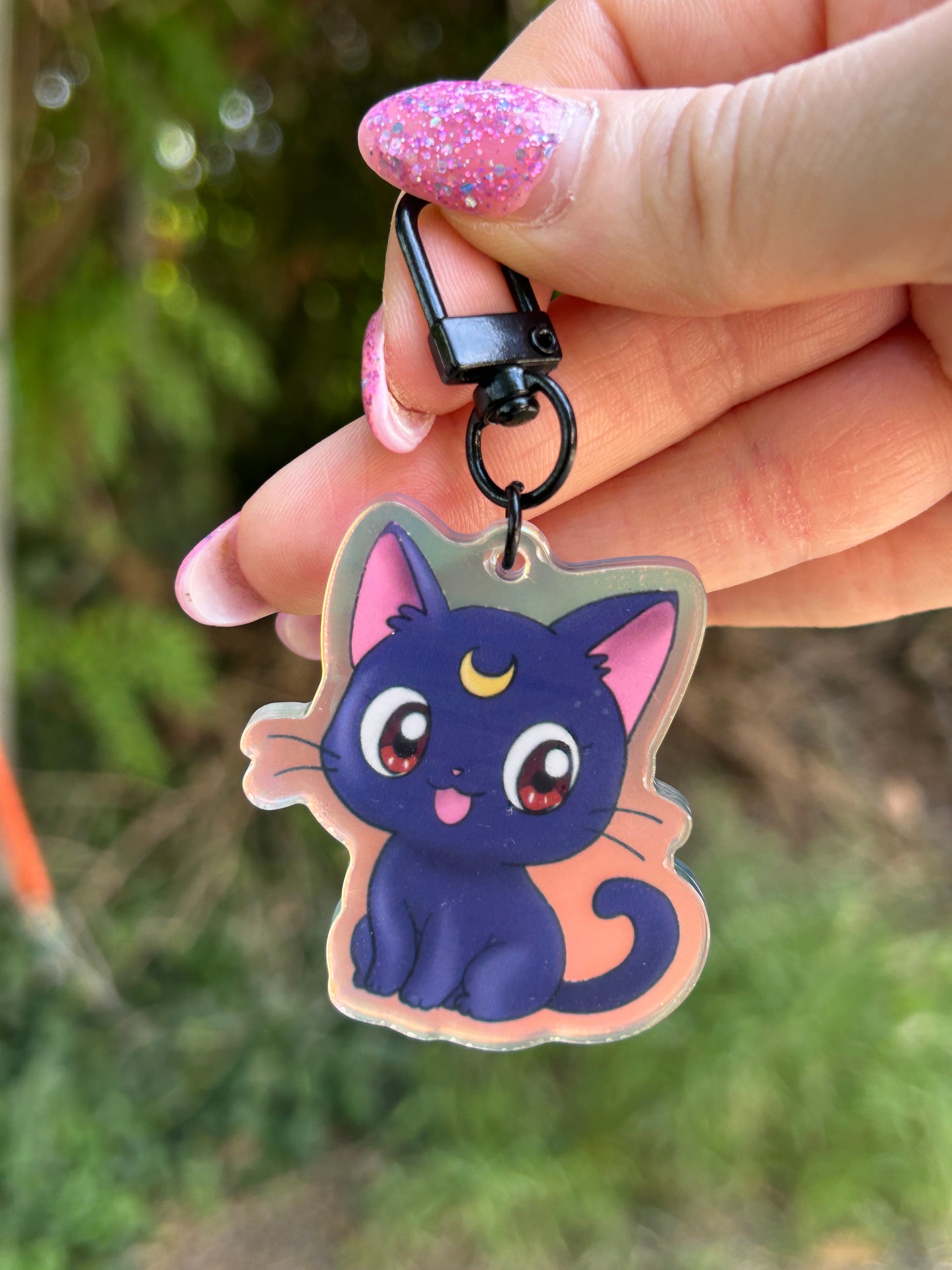 Portachiavi Luna – Sailor Moon Disegnato a Mano su Acrilico 🌙