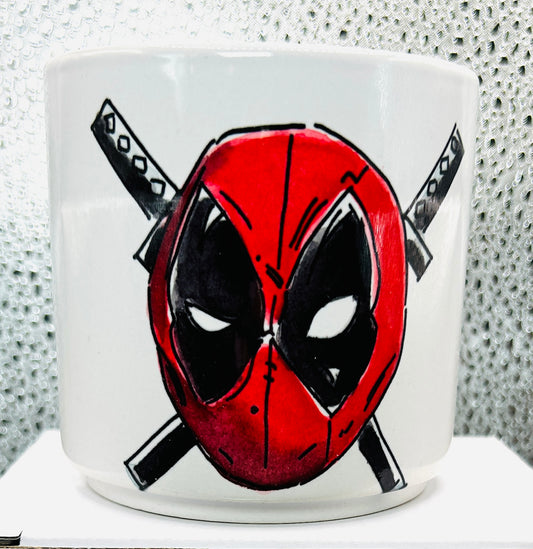 Tazza Deadpool disegnata a mano – Mug fumetto artigianale