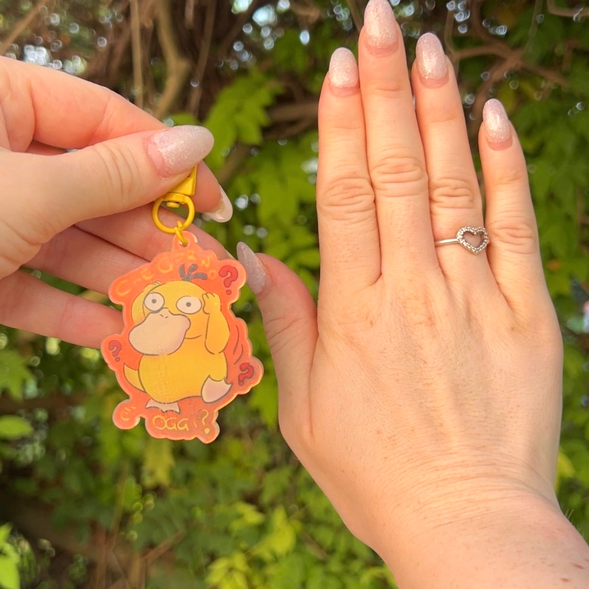 Portachiavi disegnato a mano – Psyduck (Pokémon)