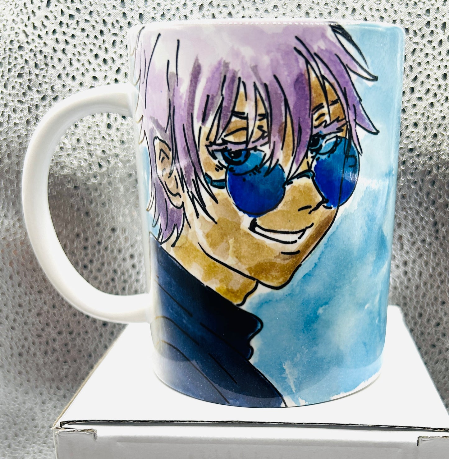Tazza disegnata a mano – Satoru Gojo (Jujutsu Kaisen)