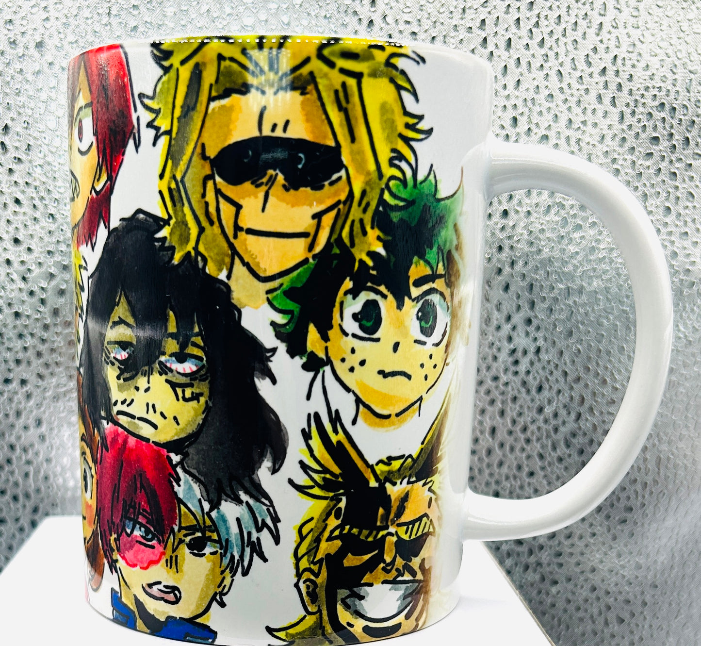 Set tazza e portachiavi disegnati a mano – My Hero Academia & Trafalgar Law