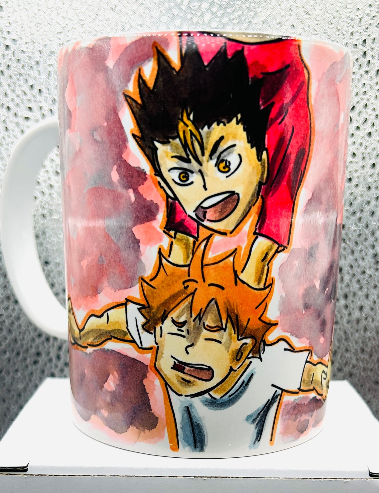 Tazza Shoyo & Nishinoya – Design Anime Ironico Dipinto a Mano