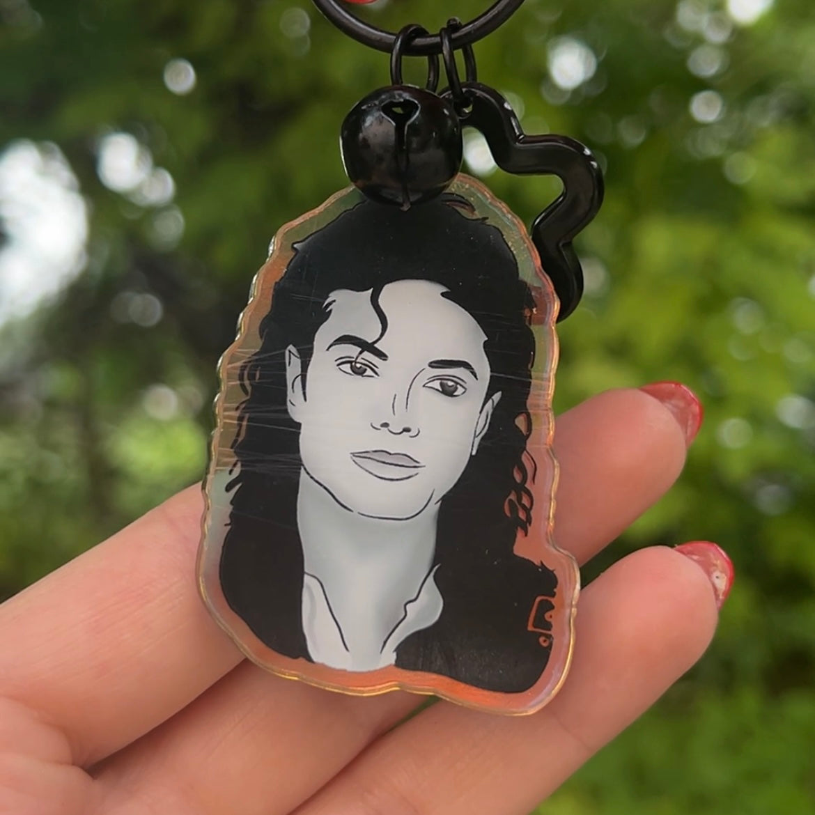 Portachiavi Michael Jackson – Illustrazione Originale su Acrilico 🎤