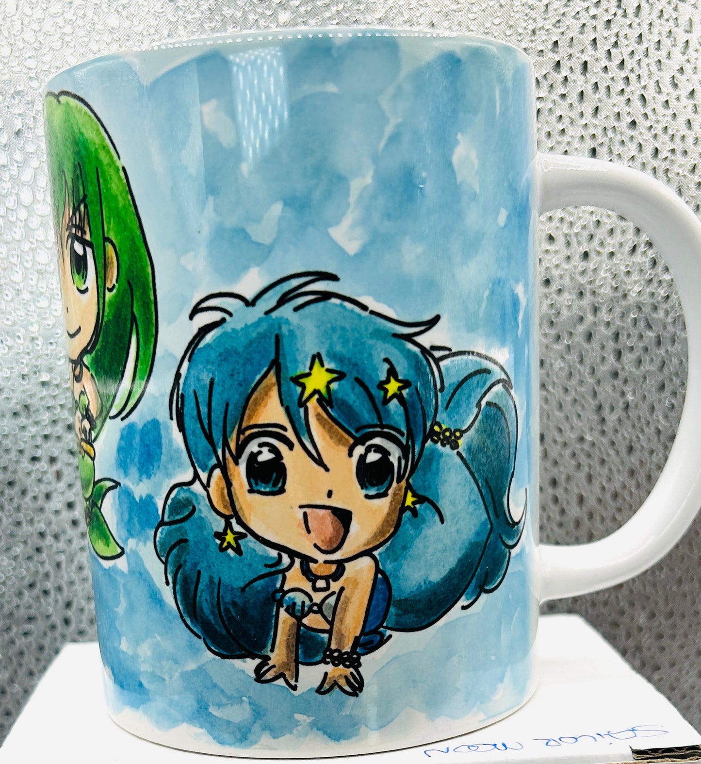 Tazza Mermaid Melody Trio – Lucia, Hanon e Rina Design Anime Dipinto a Mano