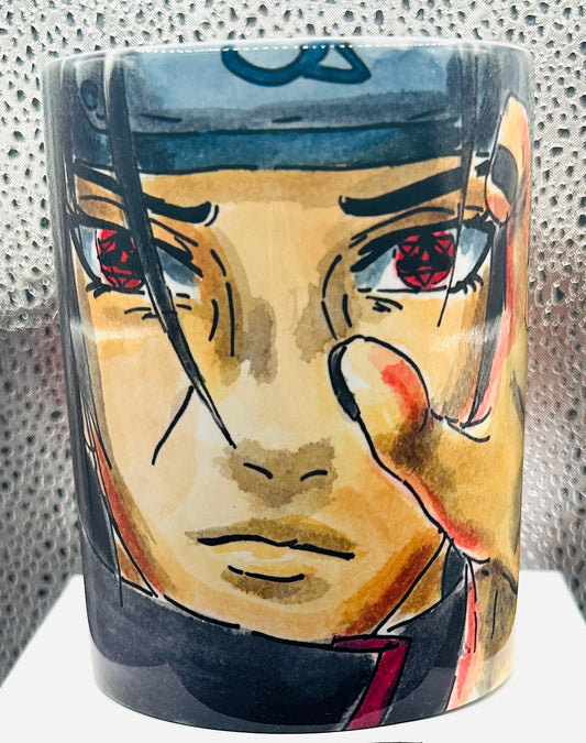 Tazza disegnata a mano – Itachi Uchiha (Naruto) | Versione 2