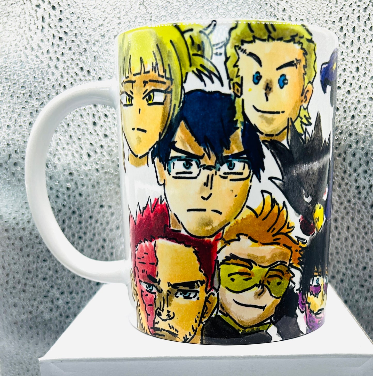 Set tazza e portachiavi disegnati a mano – My Hero Academia & Trafalgar Law