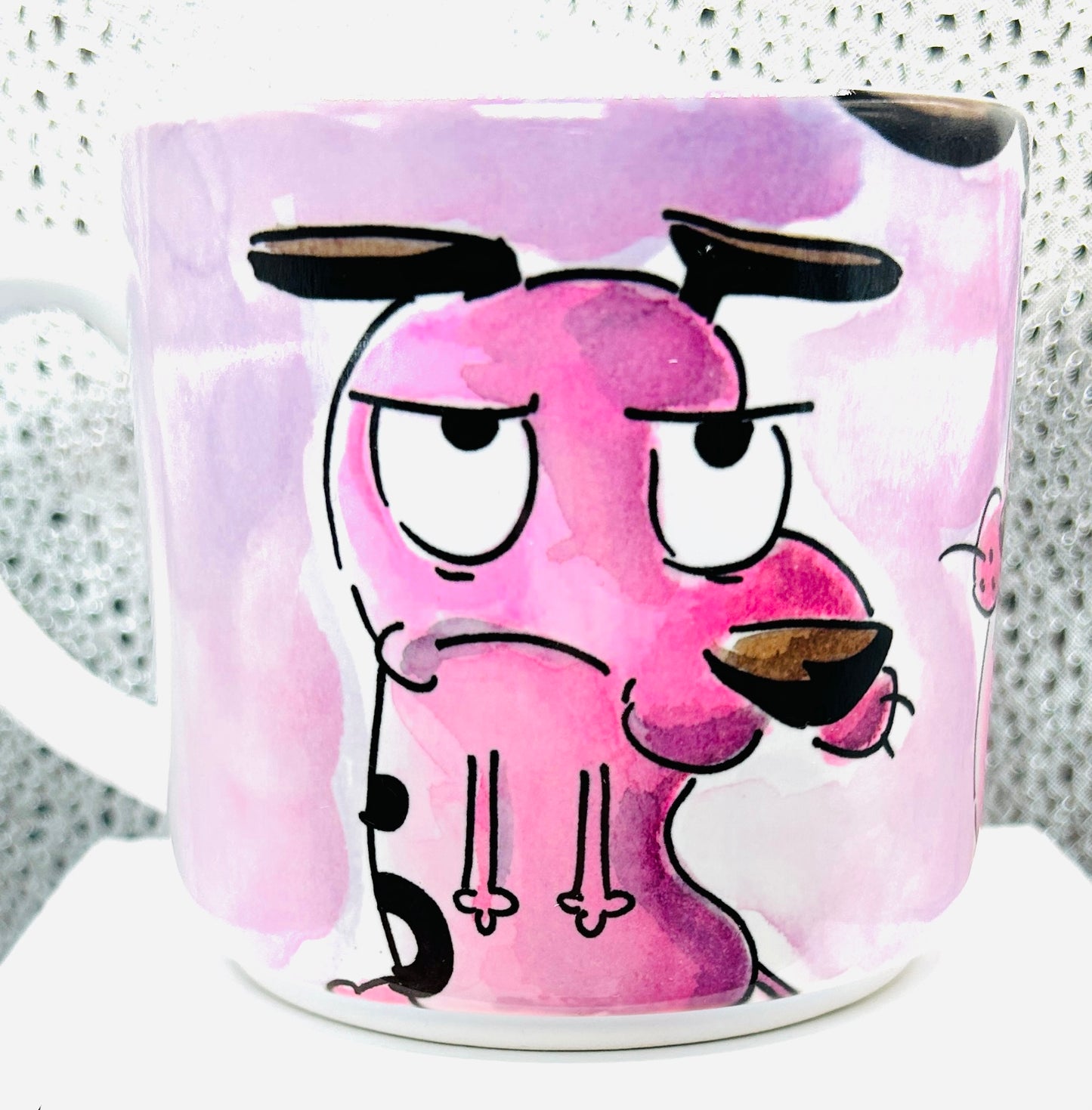 Tazza Leone il Cane Fifone – Dipinta a mano | Cartoon cult