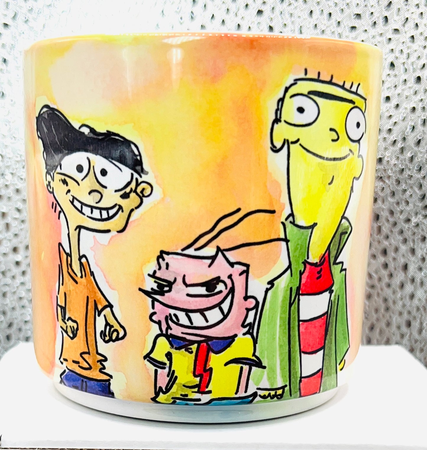 Tazza Ed, Edd ed Eddy – Dipinta a mano | Cartoon anni 2000