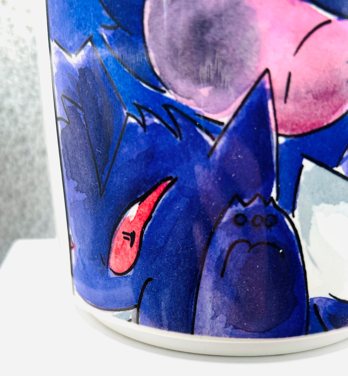 Tazza Evoluzioni Gastly Disegnata a Mano – Pokémon Anime Mug 👻