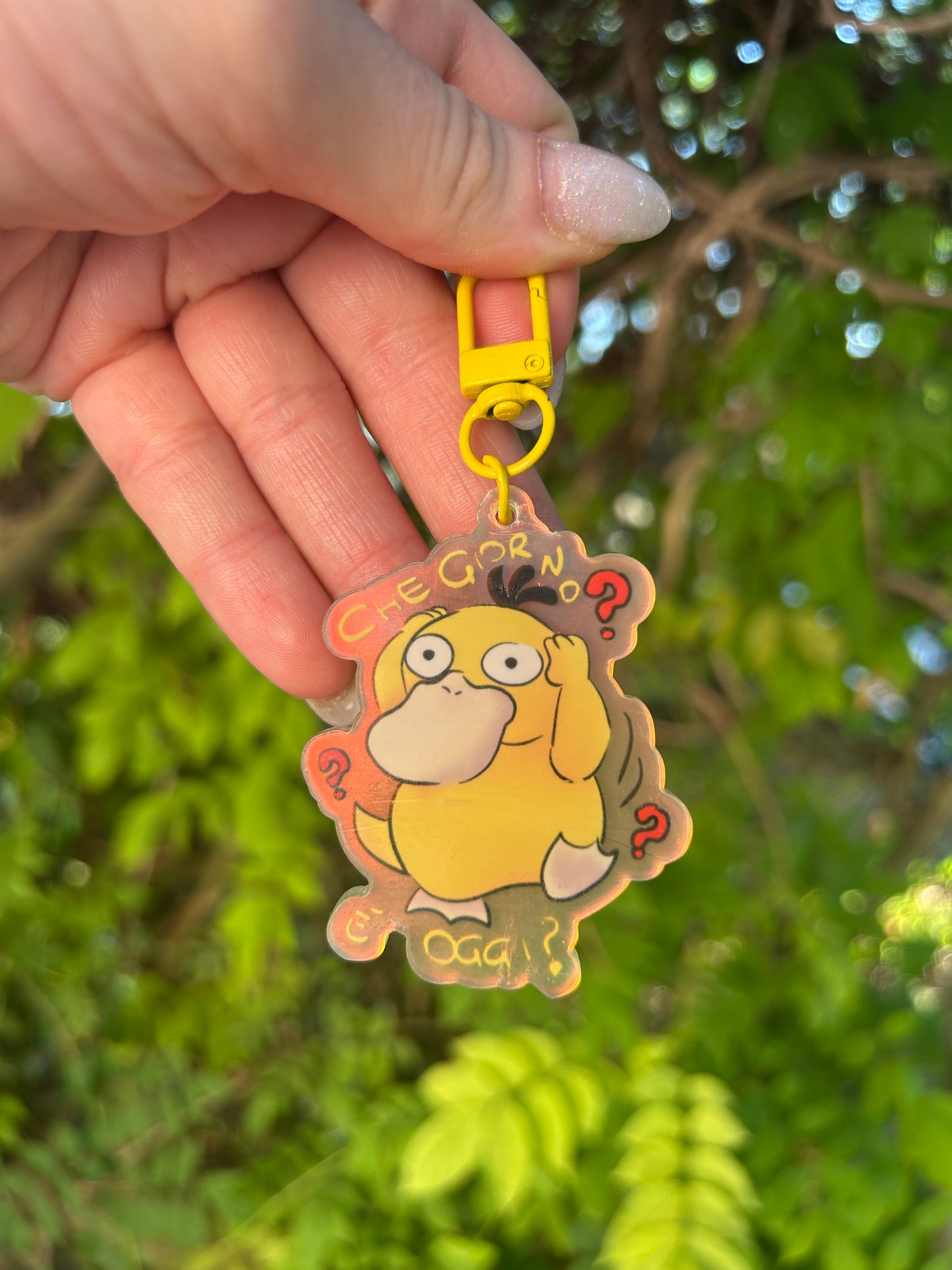 Portachiavi disegnato a mano – Psyduck (Pokémon)