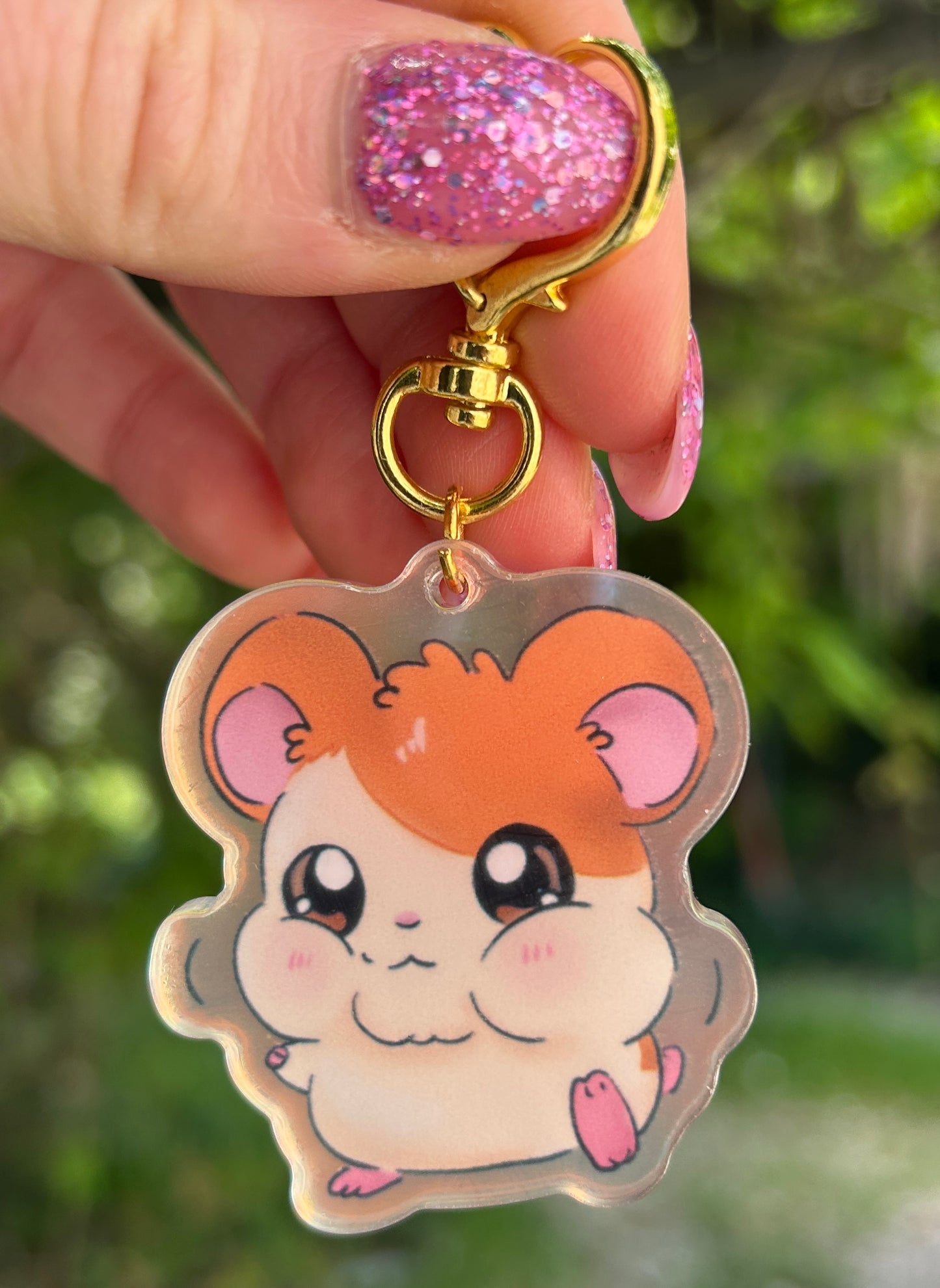 Portachiavi Hamtaro – Illustrazione Originale su Acrilico 🤹