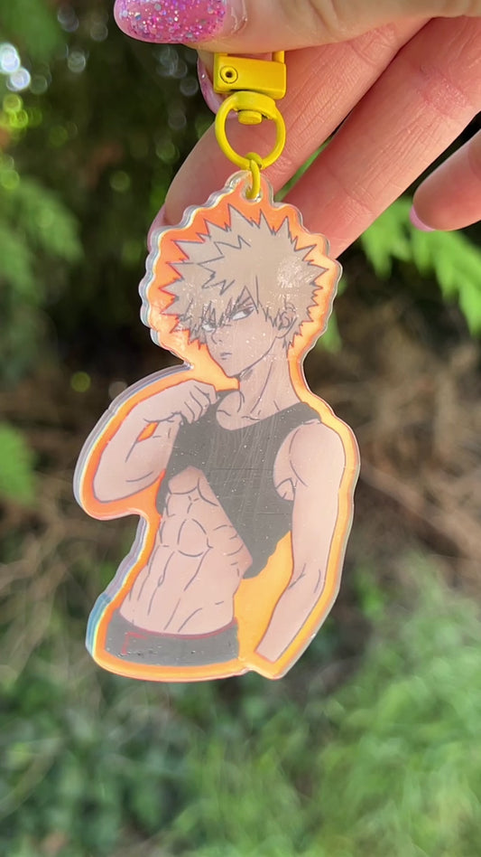 Portachiavi Bakugo – Disegnato a Mano su Acrilico 💥