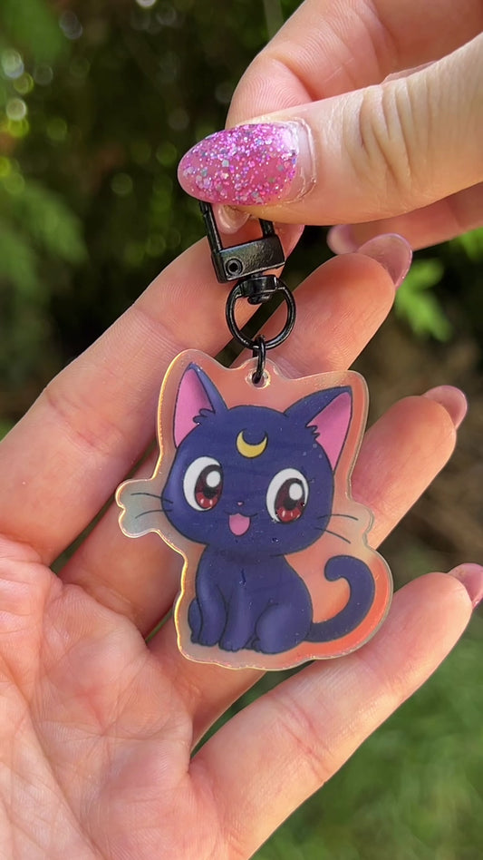 Portachiavi Luna – Sailor Moon Disegnato a Mano su Acrilico 🌙